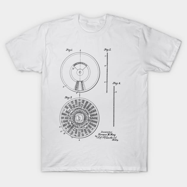 Perpetual Calendar Vintage Patent Hand Drawing T-Shirt by TheYoungDesigns